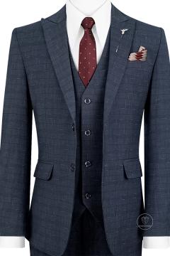 Bộ Suit Xám Đậm Hoạ Tiết Kẻ Xước Modern Fit TGS379